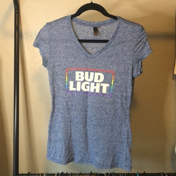 𝅺budlight Pride Burnout V Neck Graphic Tshirt - Picture 1 of 4